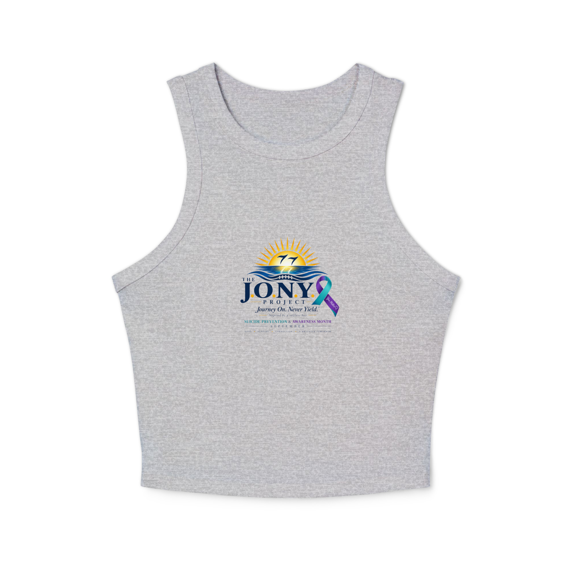 Jony’s Message Racer Tank — Suicide Prevention & Awareness Collection - Image 2