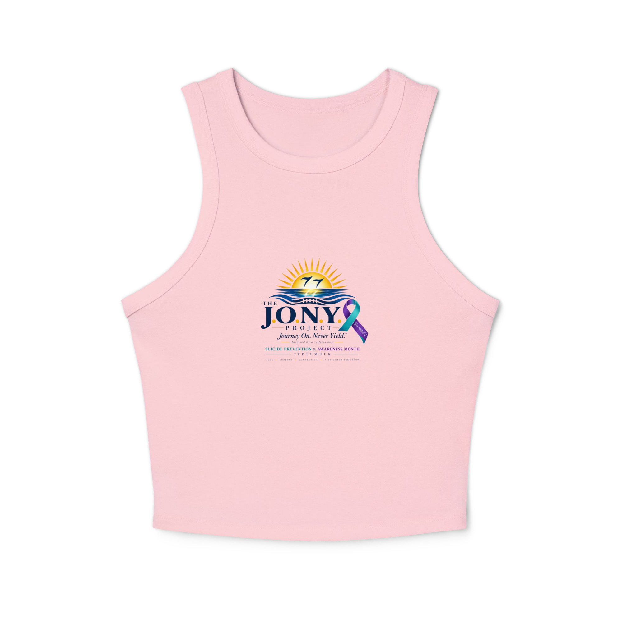 Jony’s Message Racer Tank — Suicide Prevention & Awareness Collection